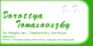 dorottya tomasovszky business card